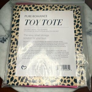 NWT Pure Romance Tote - Leopard Print with Pink Trim NWT